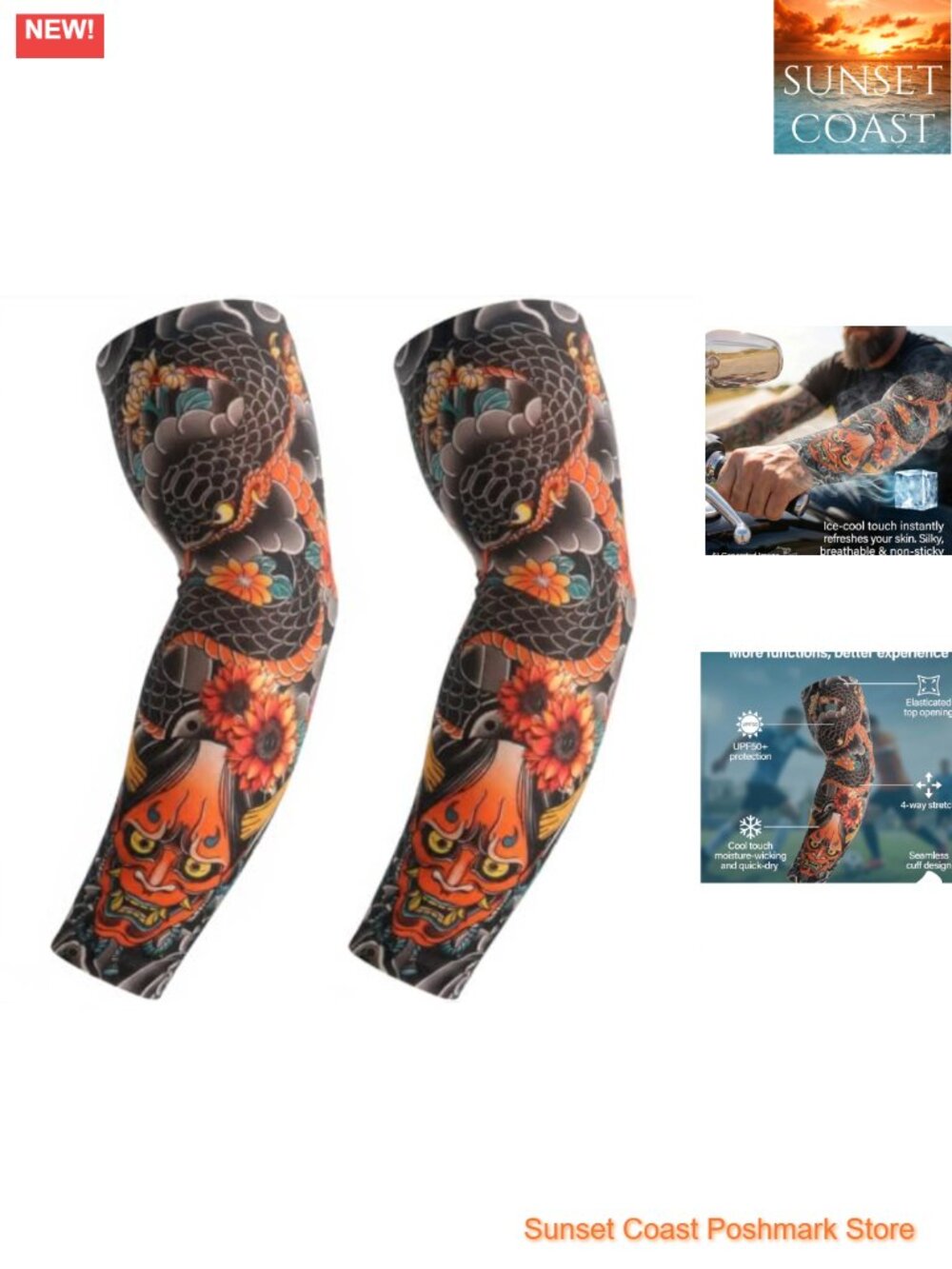 Tattoo Sleeves Cooling Sun Protection Ultra Thin Breathable for Men Women